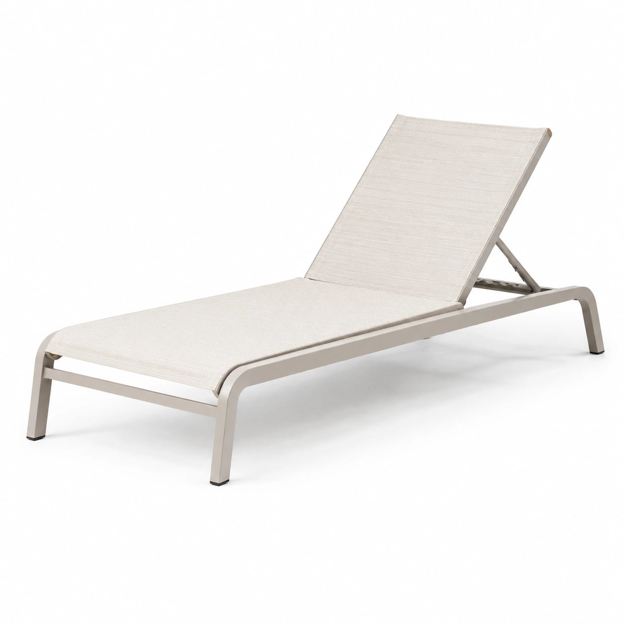 Tumbona de aluminio con textilene beige ajustable para exterior