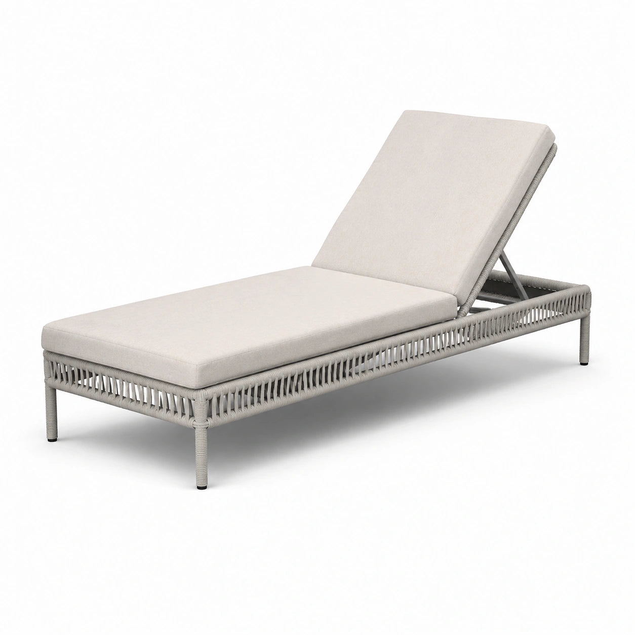 Tumbona de aluminio y ratán sintético beige 200cm