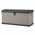 Baúl de almacenamiento de plástico para exterior gris y negro