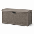 Baúl de polipropileno trenzado 117x45x60 cm gris