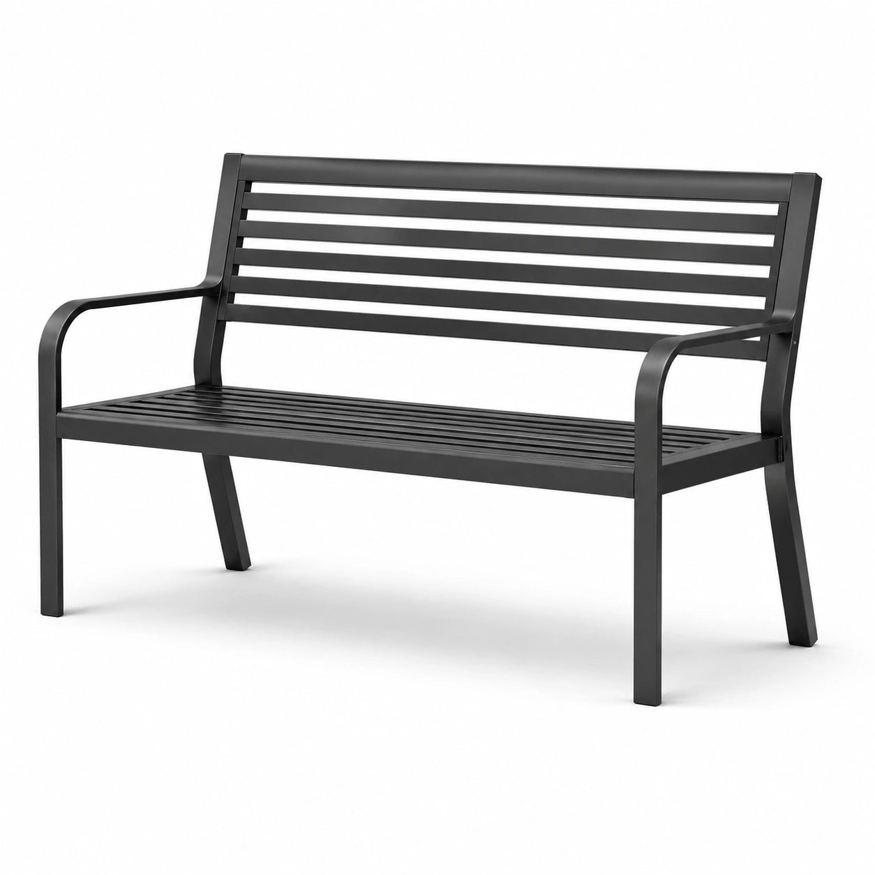 Banco de acero para exterior 120cm negro