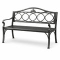 Banco de jardín de metal negro 128x60x85cm