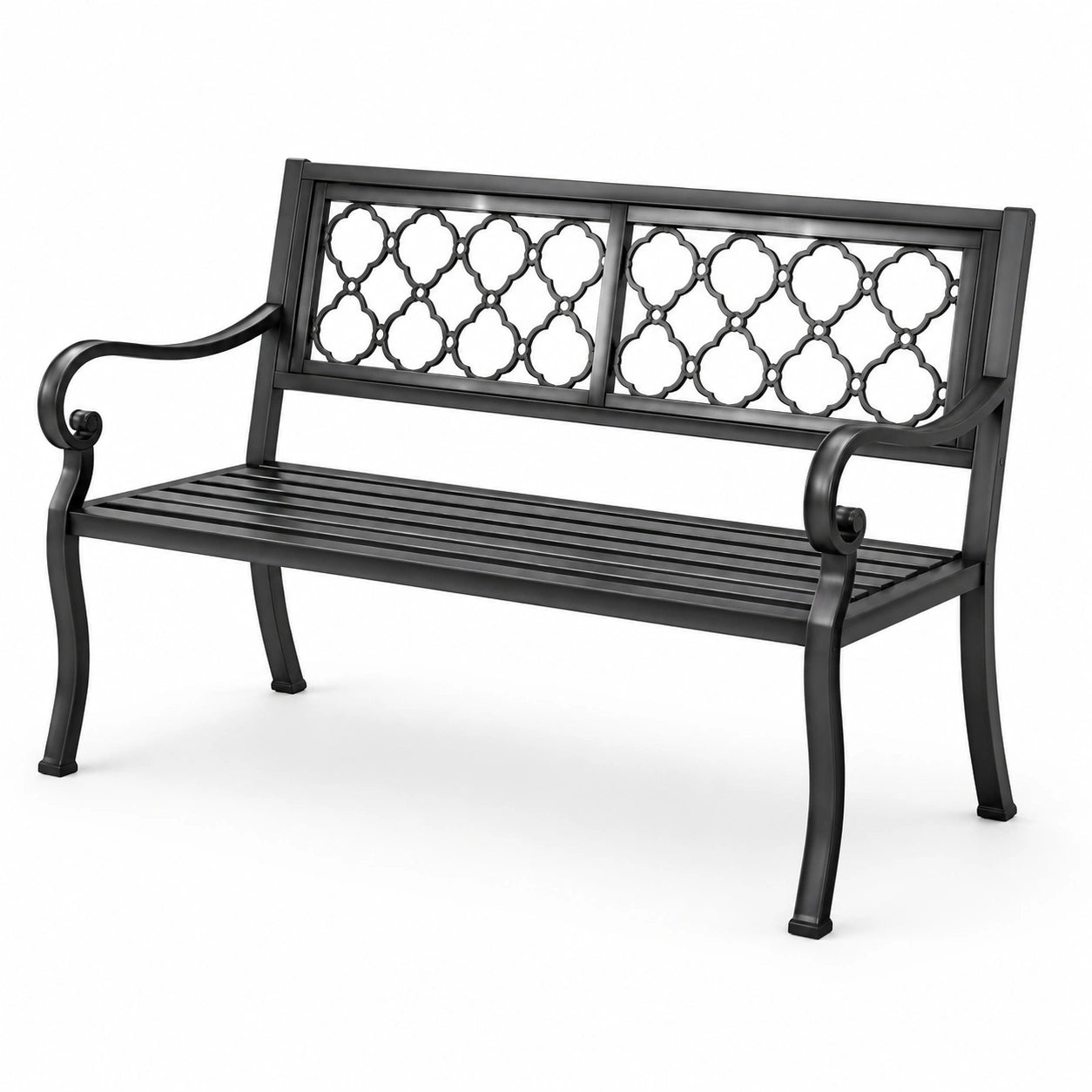 Banco de jardín de acero negro 127 cm