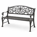 Banco de metal negro para jardín 124 cm