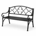 Banco de metal negro para exterior 120 cm