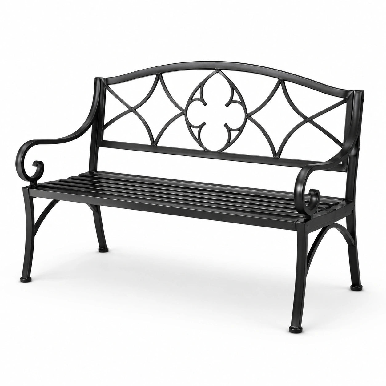 Banco de metal negro para exterior 120 cm