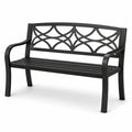 Banco de hierro negro para exterior, 125 cm