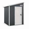 Cobertizo de jardín de acero galvanizado gris/blanco 196x122x180 cm
