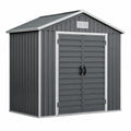 Cobertizo de metal galvanizado gris 213x127x185 cm