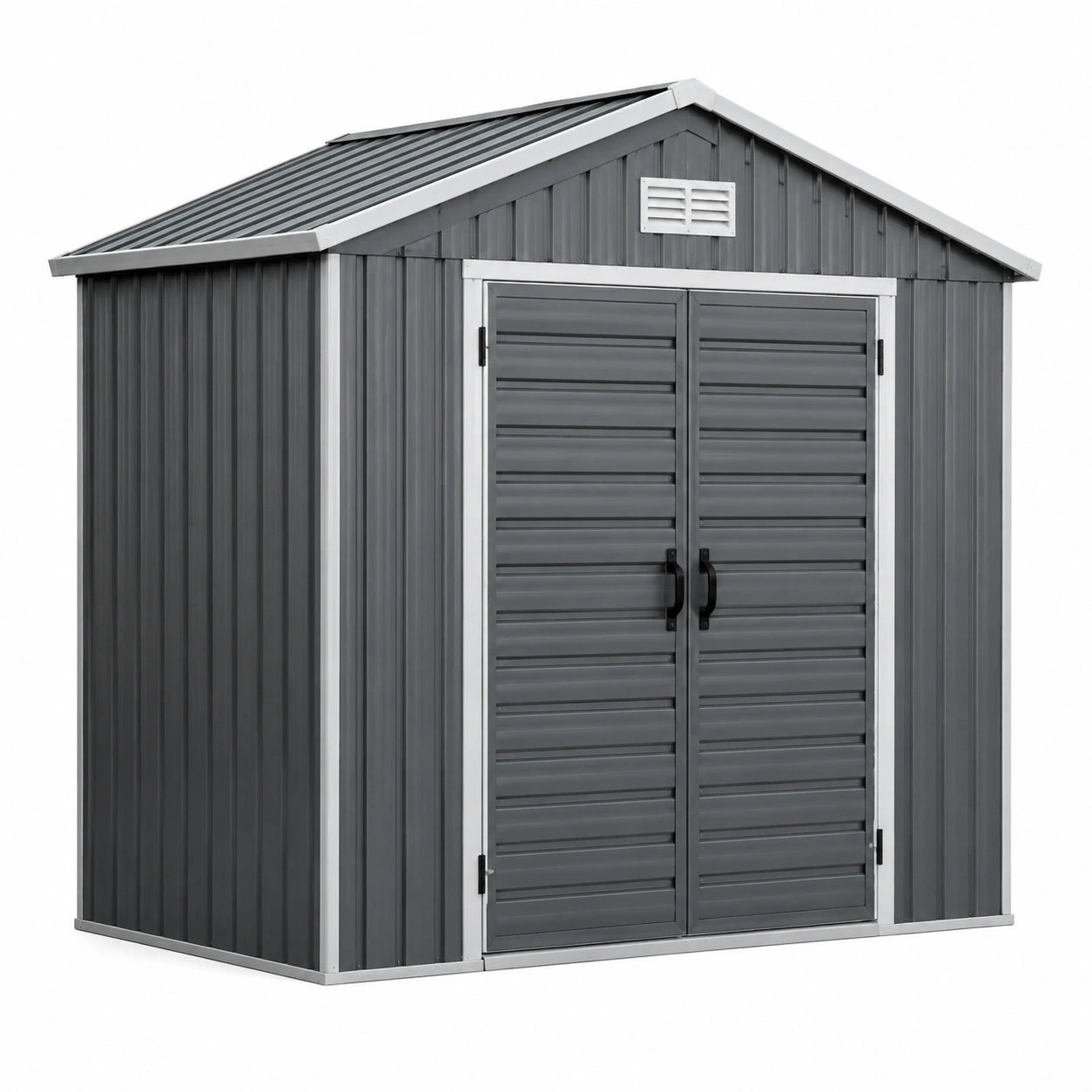 Cobertizo de metal galvanizado gris 213x127x185 cm