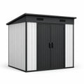 Cobertizo de jardín de acero 213x127x185 cm negro/gris