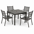 Conjunto de comedor exterior de aluminio 5 piezas negro